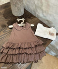 Brown Polka Dot with Cardigan Set