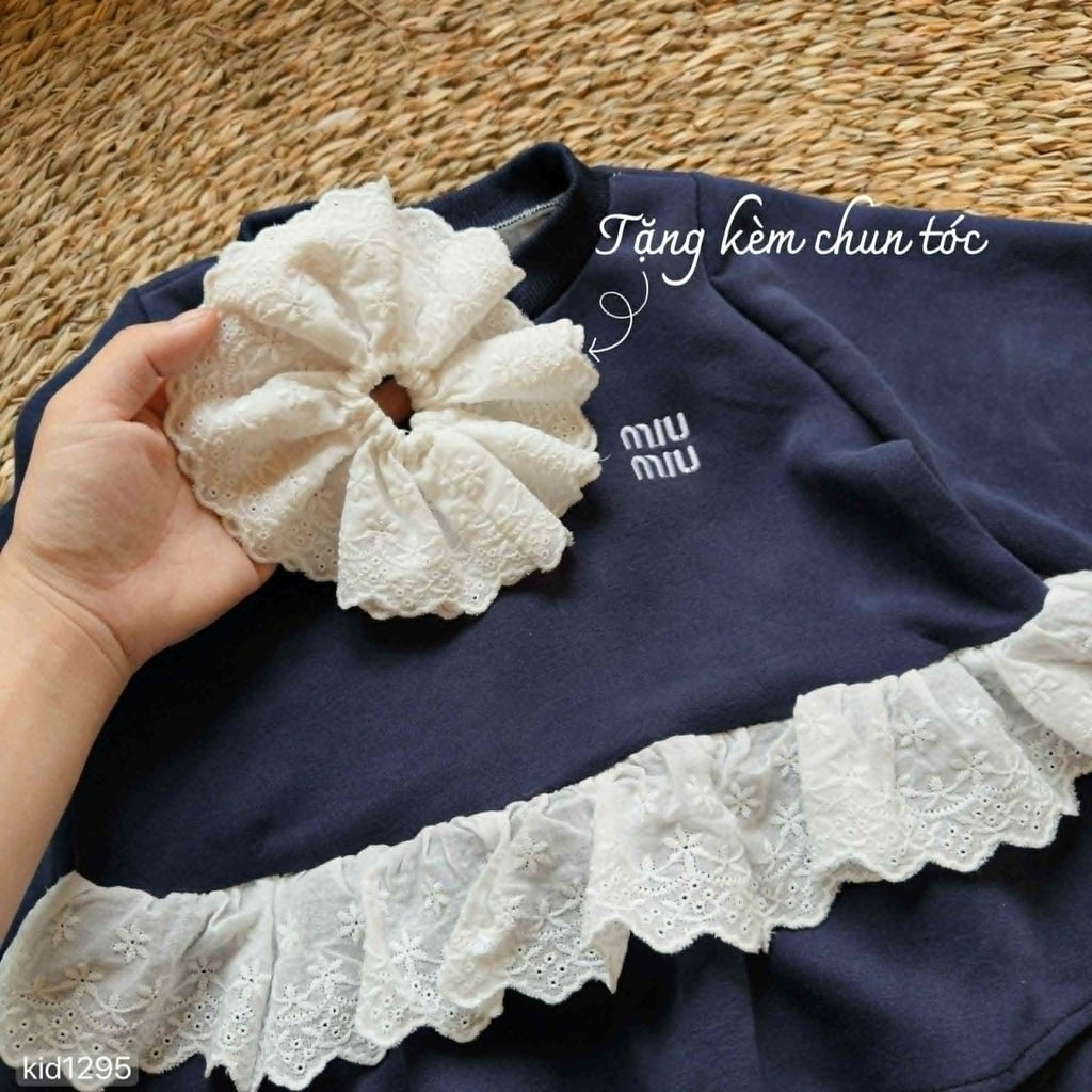 Navy Blue Two-Piece Sweatshirt Set