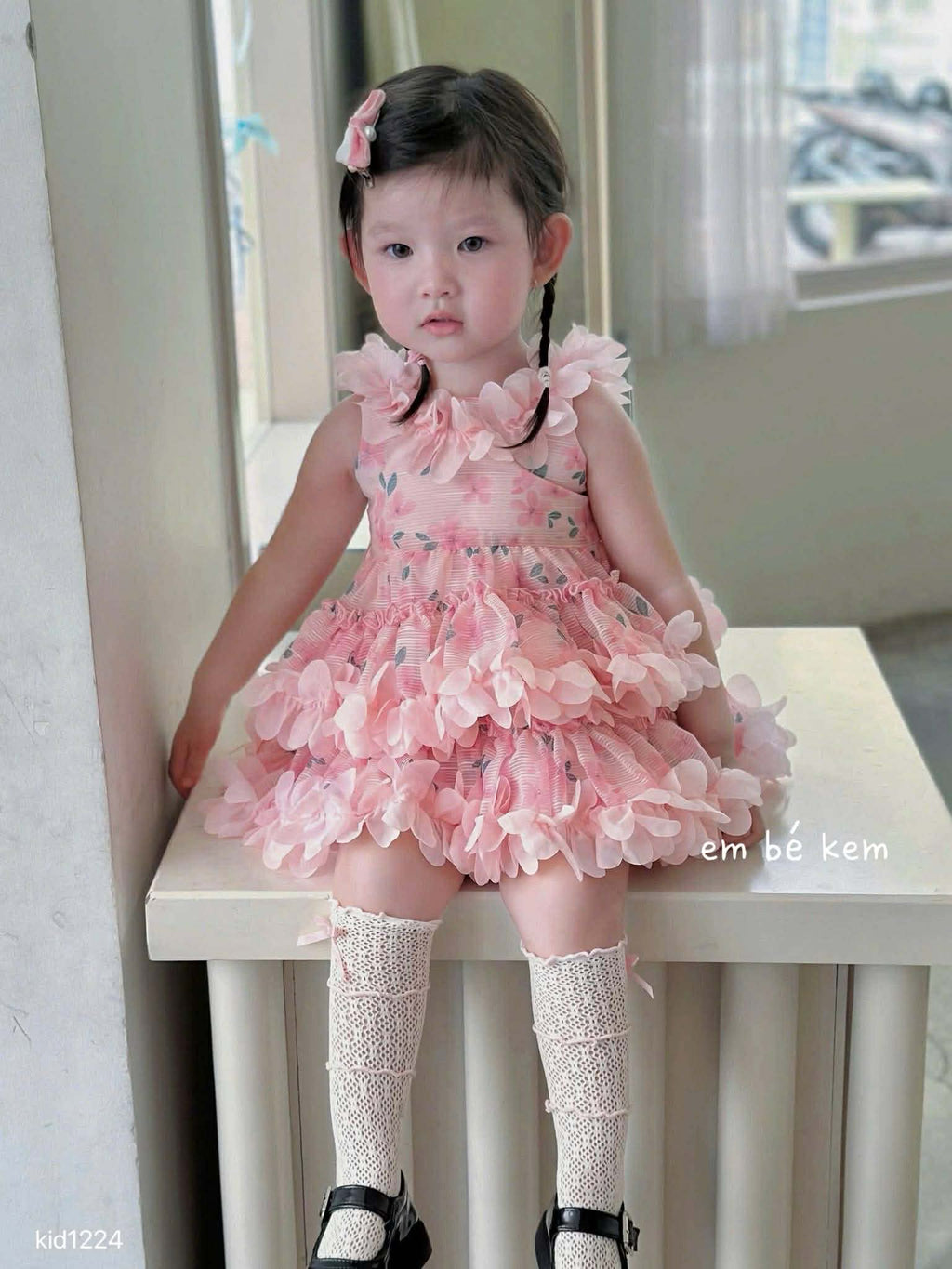 Floral Pink Tulle Dress