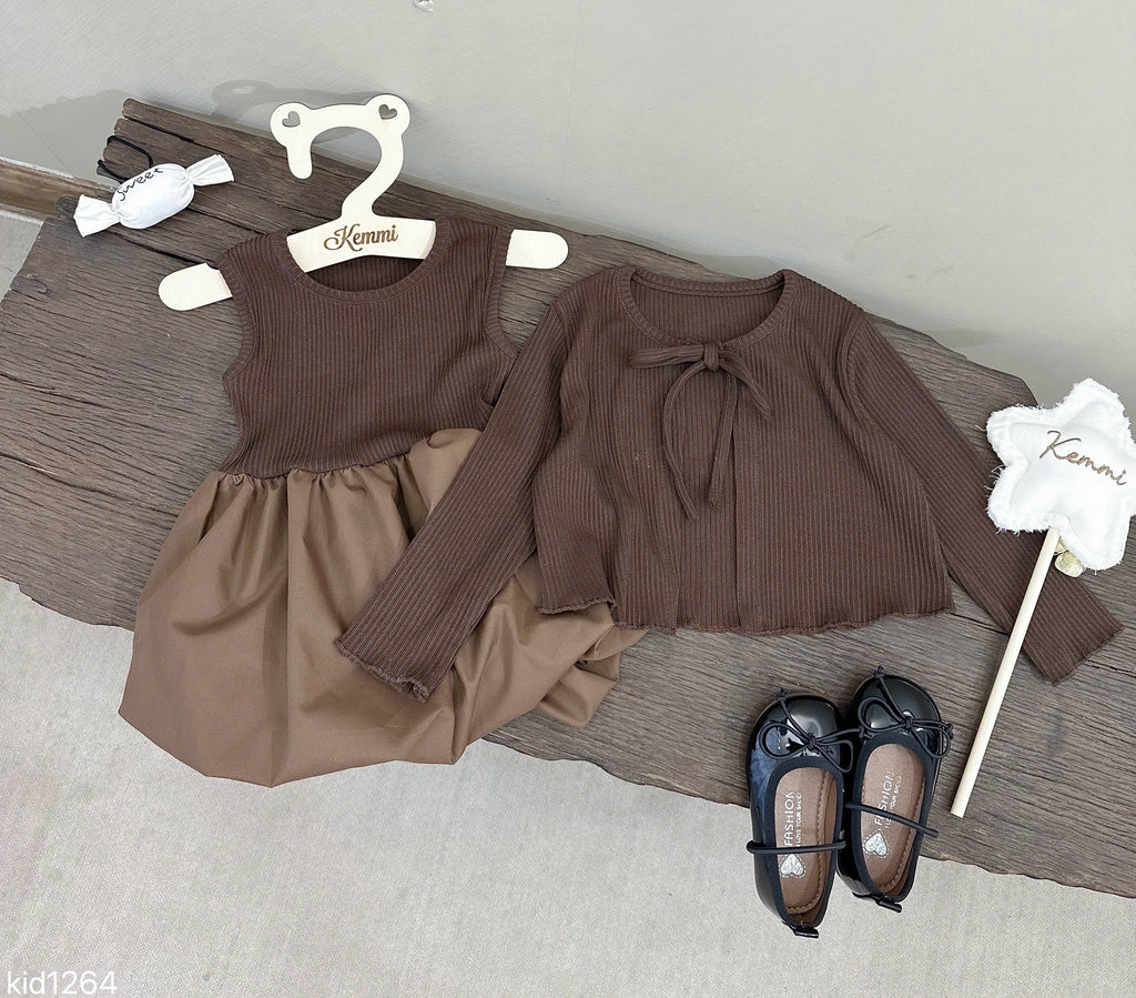 2 Pieces Dress + Cardigan
