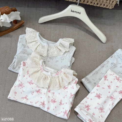 Baby girl's floral pajama set