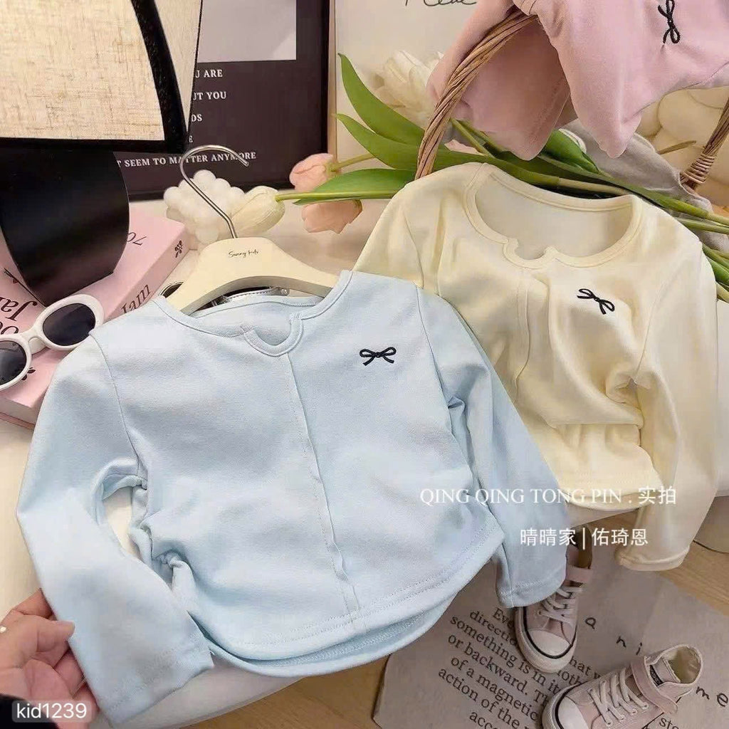 Long Sleeves Bow Top