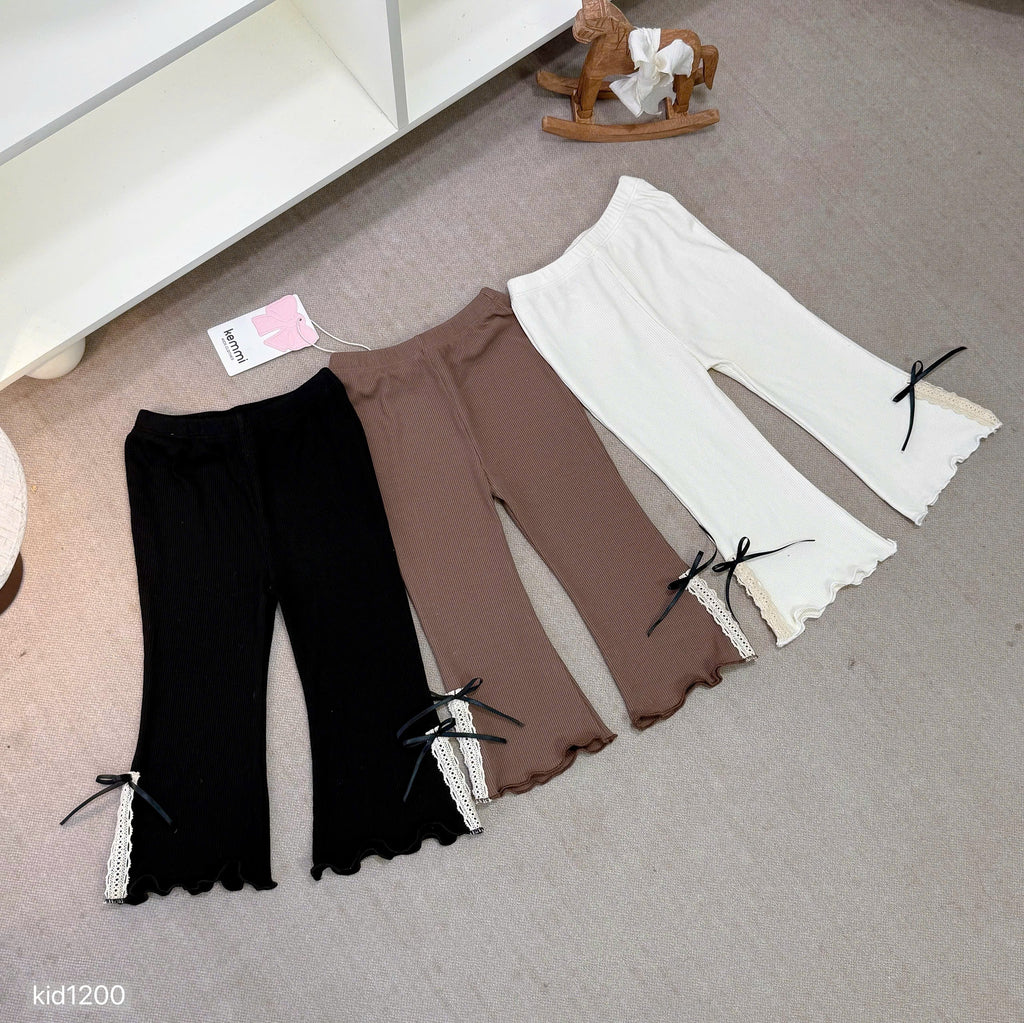 Girl's Ribbed Flared Pants