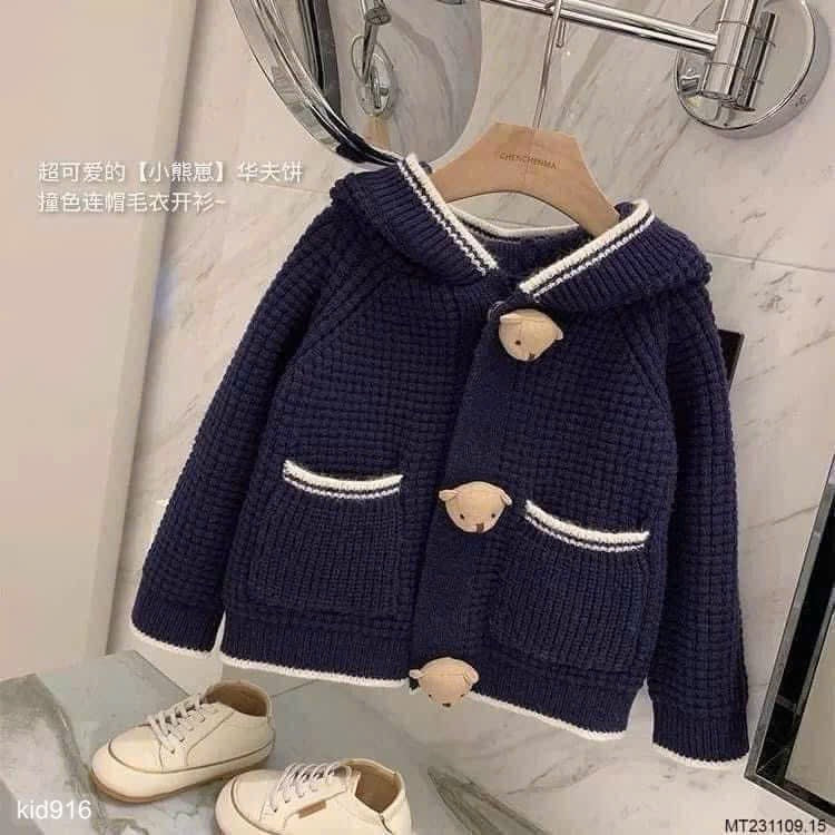 Bear Wool Hooded Cardigan