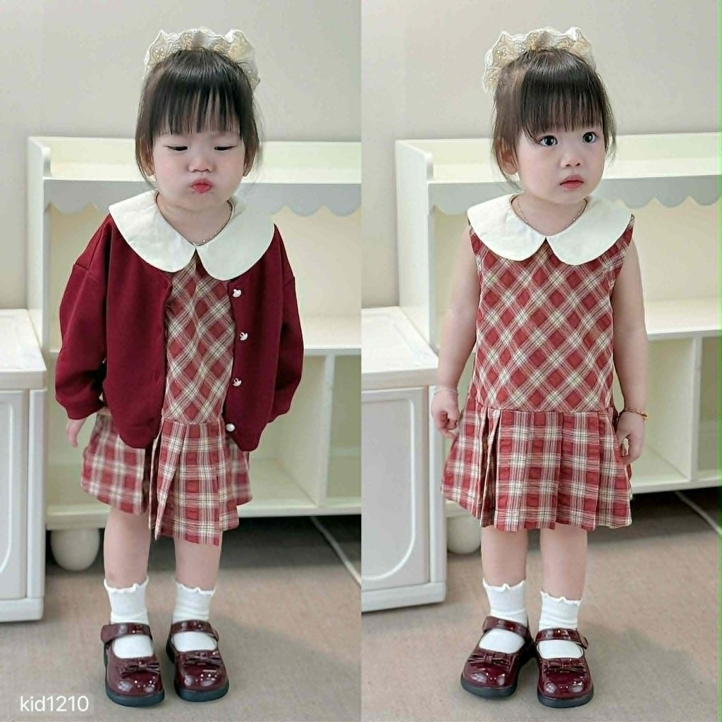 Two-piece Pleated Skirt Set for Girls.